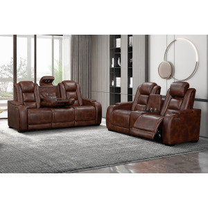 Chester 2 PCS P2 Power Sofa/Love Brown