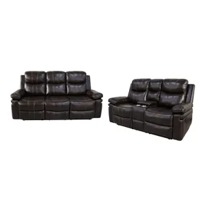 Kellen P1 2pcs Sofa/Love Power Footrest Brown