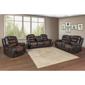 Nikko Power P1 3pc Sofa Love, Rec Brown