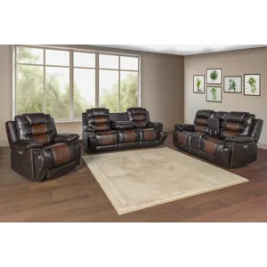 Nikko Power P1 3pc Sofa Love, Rec Brown