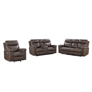 Quade Power P1 3pc Sofa Love, Rec Mocha