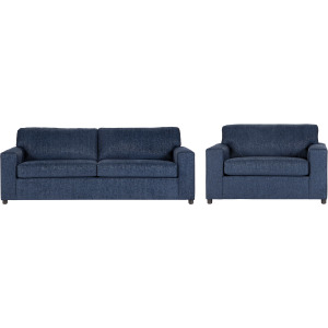 Kylo 2 PC Sofa And Cuddle Chair Set-Blue
