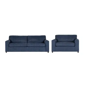 Kylo 2 PC Sofa And Cuddle Chair Set-Blue