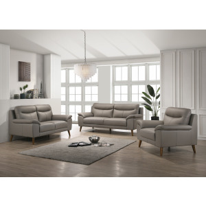 Dazio Loveseat W/Wood Legs Slate Gray