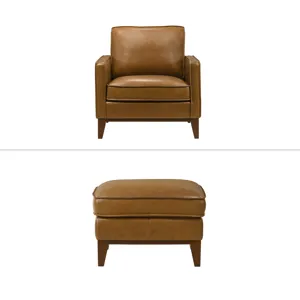 Caspar 2pcs Chair & Ottoman Caramel