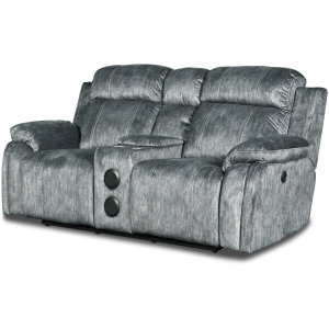 Tango Motion-Shadow Tango Console Loveseat W/Speaker & Power Footrest-Shadow
