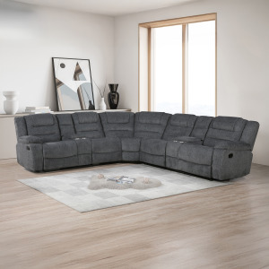 Redondo 3pcs Manual Sectional Love 2/Wedge-Dk Gray