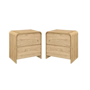Mara 2pcs Two Drawer End Table Bedside Table-Natural