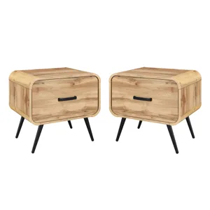 Rowan 2pcs One Drawer End Table Bedside Table-Natural