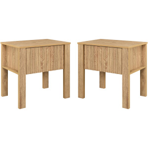 Thayer 2pcs One Drawer End Table Bedside Table-Natural