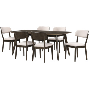 Rex Rectangle Dining Table And 6 Open Back Chairs