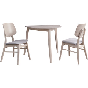 Oscar Corner Table And 2 Chairs-White Ash