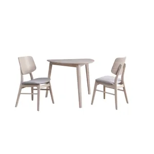 Oscar Corner Table And 2 Chairs-White Ash