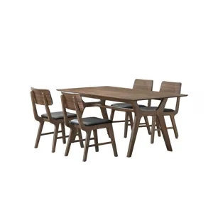 Thea 70\" Rectangular Dining Table W 4 Black Chairs