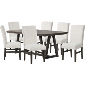 High Line Dining Table And 6 White Chairs