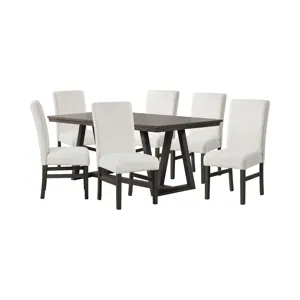 High Line Dining Table And 6 White Chairs