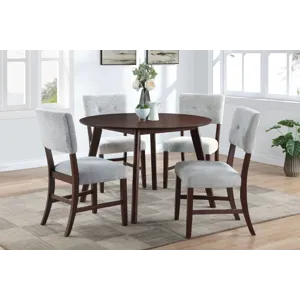 Tioga Dining Table And 4 Gray Chairs