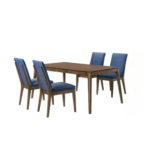 Maggie Dining Table W 4 Blue Chairs