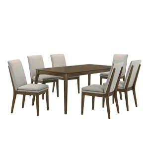 Maggie Dining Table W 6 Natural Chairs