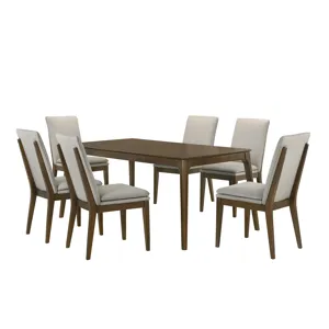 Maggie Dining Table W 6 Natural Chairs