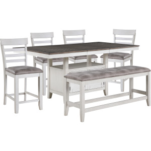 Richland Counter Table And 4 Chairs And 1 Bench