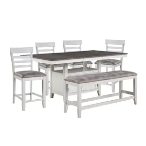 Richland Counter Table And 4 Chairs And 1 Bench