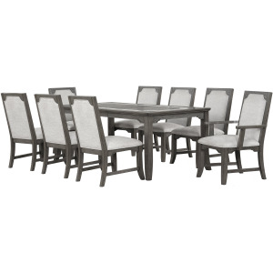 Lisbon Rectangle Dining Table W 4 Chairs & 2 Arms Chairs
