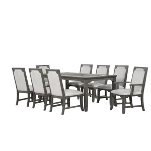 Lisbon Rectangle Dining Table W 4 Chairs & 2 Arms Chairs
