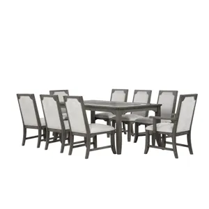Lisbon Rectangle Dining Table W 4 Chairs & 2 Arms Chairs