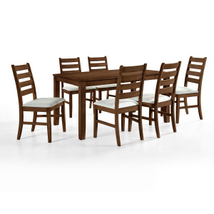 Pascal Rectangle Dining Table And 6 Chairs-Walnut