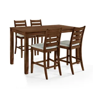 Pascal Counter Table And 4 Chairs Walnut