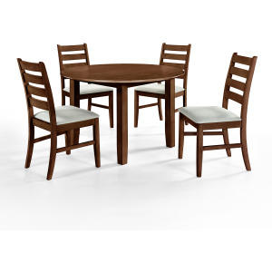 Pascal Round Dining Table And 4 Chairs Walnut