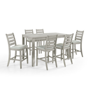 Pascal Counter Dining Table And 6 Chairs Driftwood