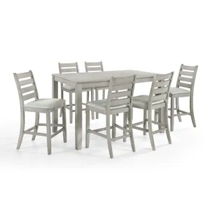 Pascal Counter Dining Table And 6 Chairs Driftwood