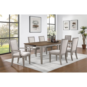 Mariana Rectangle Table W 4 Chairs & 2 Arms Chairs Creme