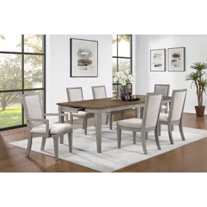 Mariana Rectangle Table W 4 Chairs & 2 Arms Chairs Creme