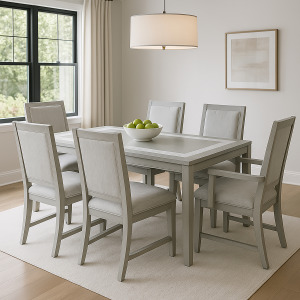 Fiona Dining Table, 4 Side Chairs, 2 Arm Chairs