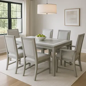 Fiona Dining Table, 4 Side Chairs, 2 Arm Chairs