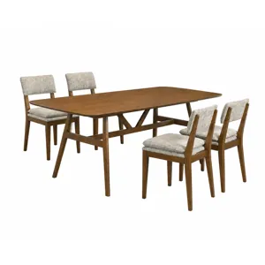 Miller 78" Dining Table W 4 Side Chairs Walnut