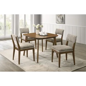 Miller 39" Square Dining Table W 4 Side Chairs Walnut