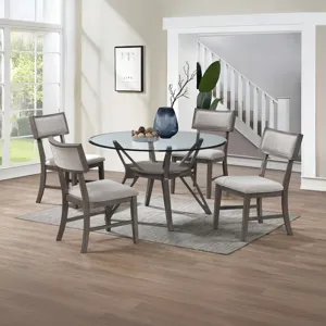 Kelsey Round Table W 4 Chairs-Gray