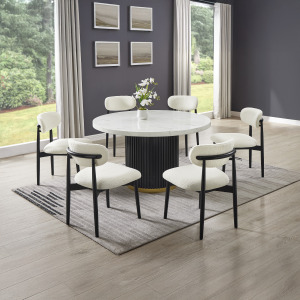 Nexa Round Dining Table W 6 Side Chairs
