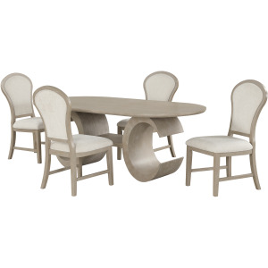 Gwendolyn Oval Dining Table W/4 Side Chairs