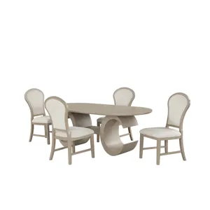 Gwendolyn Oval Dining Table W/4 Side Chairs