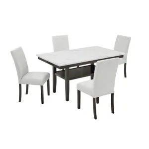Carissa 60" Rectangle Dining Table W 4 Chairs