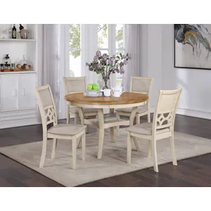 Mitchell 5 Pc Dining Set-Two Tone Bisque/Brown