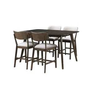 Rex 60" Counter Height Table W 4 Counter Chairs
