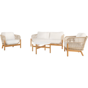 Solstice 4 PC Set-Loveseat, 2 Chairs, Coffee Table-Beige