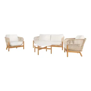 Solstice 4 PC Set-Loveseat, 2 Chairs, Coffee Table-Beige