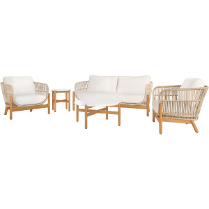 Solstice 5 PC Set-Loveseat, Chairs, Offee & End Table-Beige